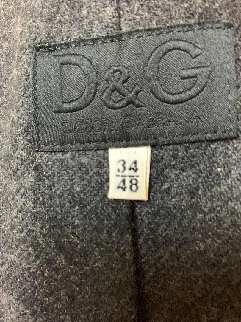 D&Gウール ピーコート ダブルブレスト 48黒紺