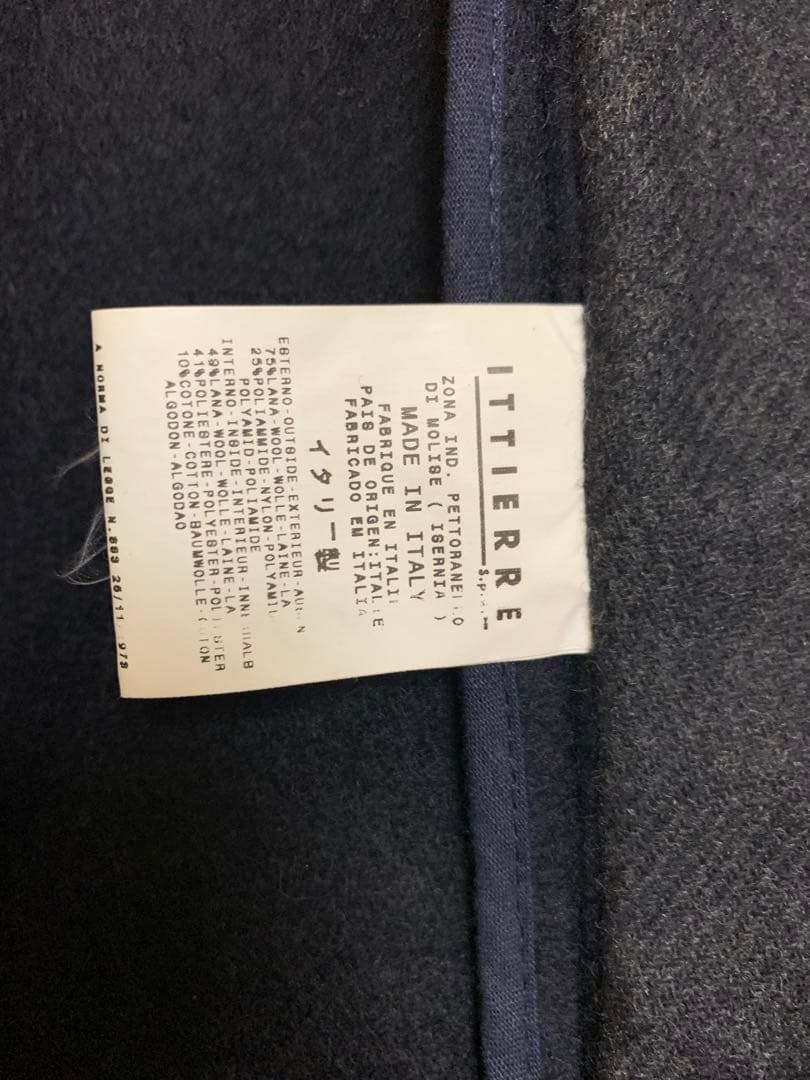 D&Gウール ピーコート ダブルブレスト 48黒紺