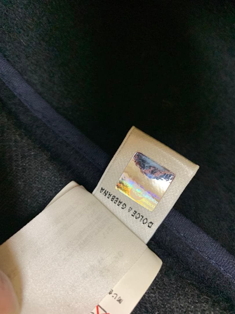 D&Gウール ピーコート ダブルブレスト 48黒紺