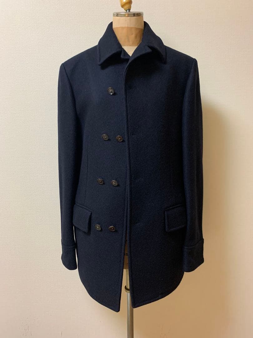 D&Gウール ピーコート ダブルブレスト 48黒紺