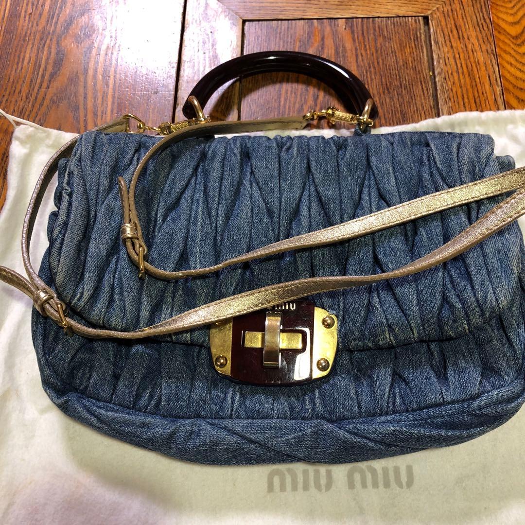 MIU MIU デニムショルダーバッグ 中型