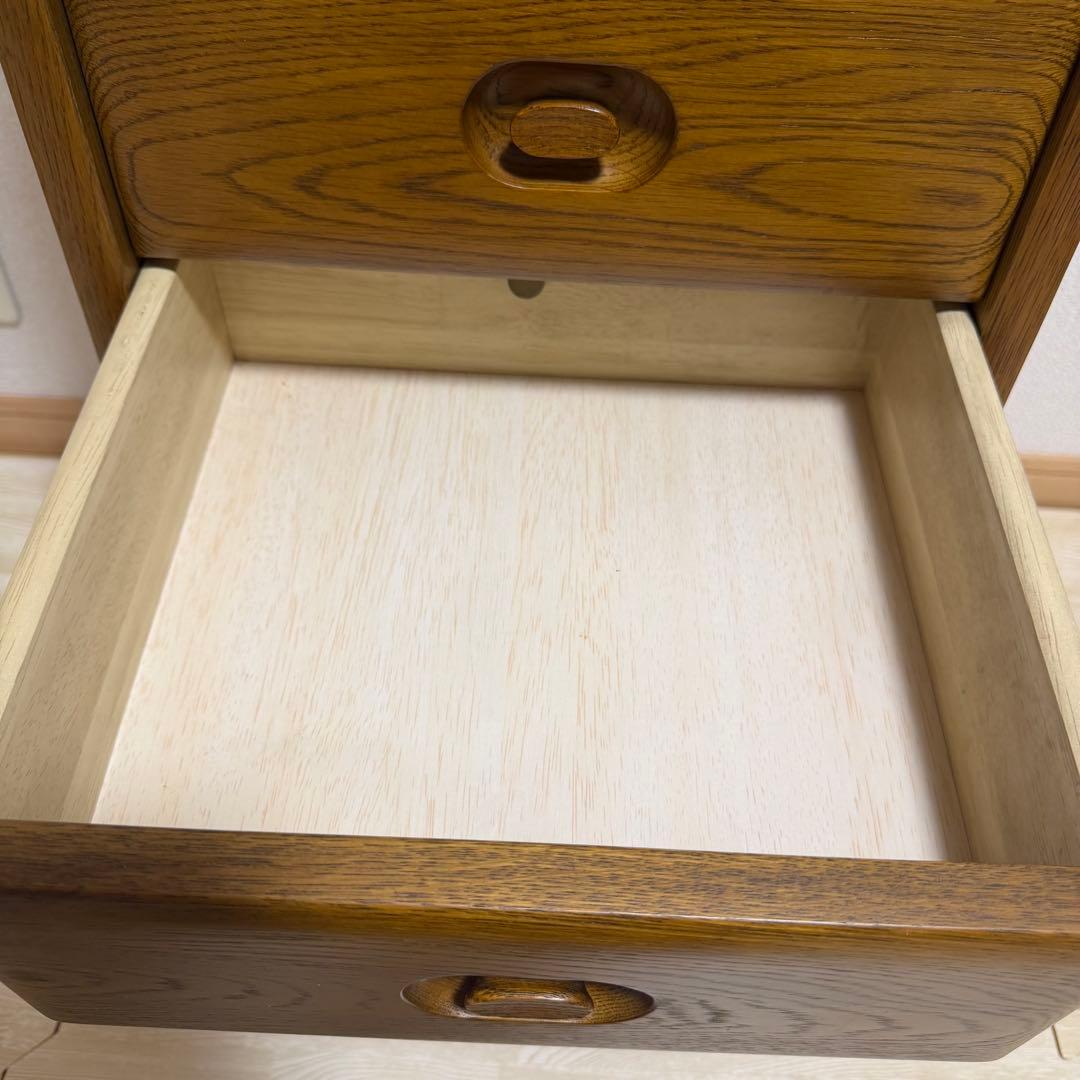 浜本工芸 ナラ材 木製 6段 スリムチェスト 国産