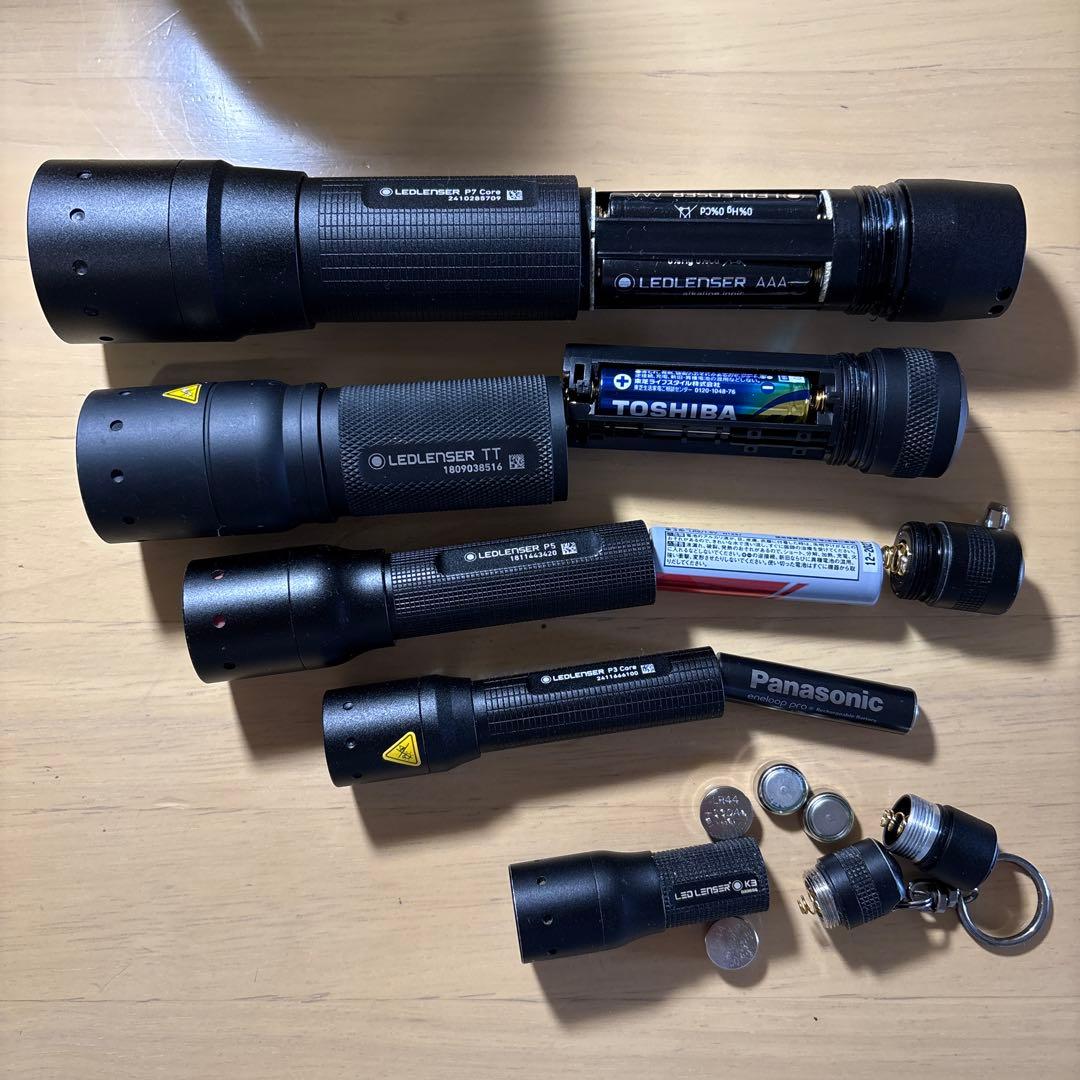 LEDライト　フラッシュライト　懐中電灯　レッドレンザー 5本組 中古品