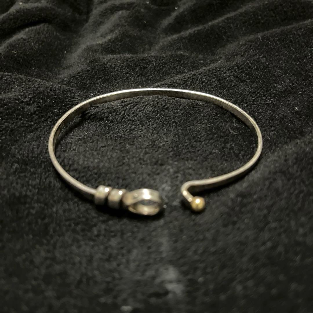 Tiffanyシルバーバングル、ゴールドアクセント付き