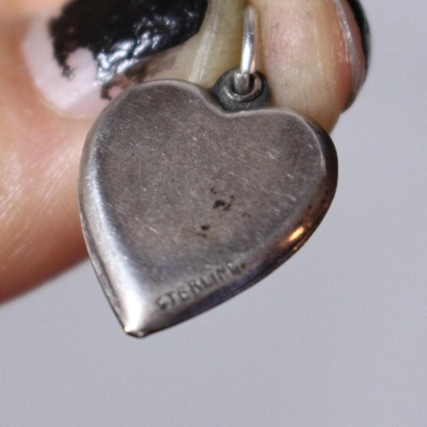 40s　スウィートハートジュエリー　WW2　シルバー　チャーム　勿忘草