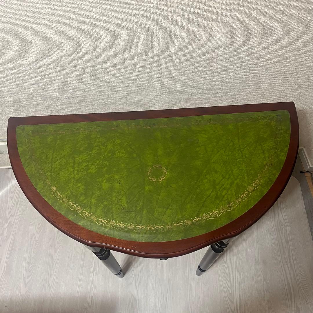 希少　イギリス　英国　アンティーク　ハーフムーンテーブル　コンソールテーブル