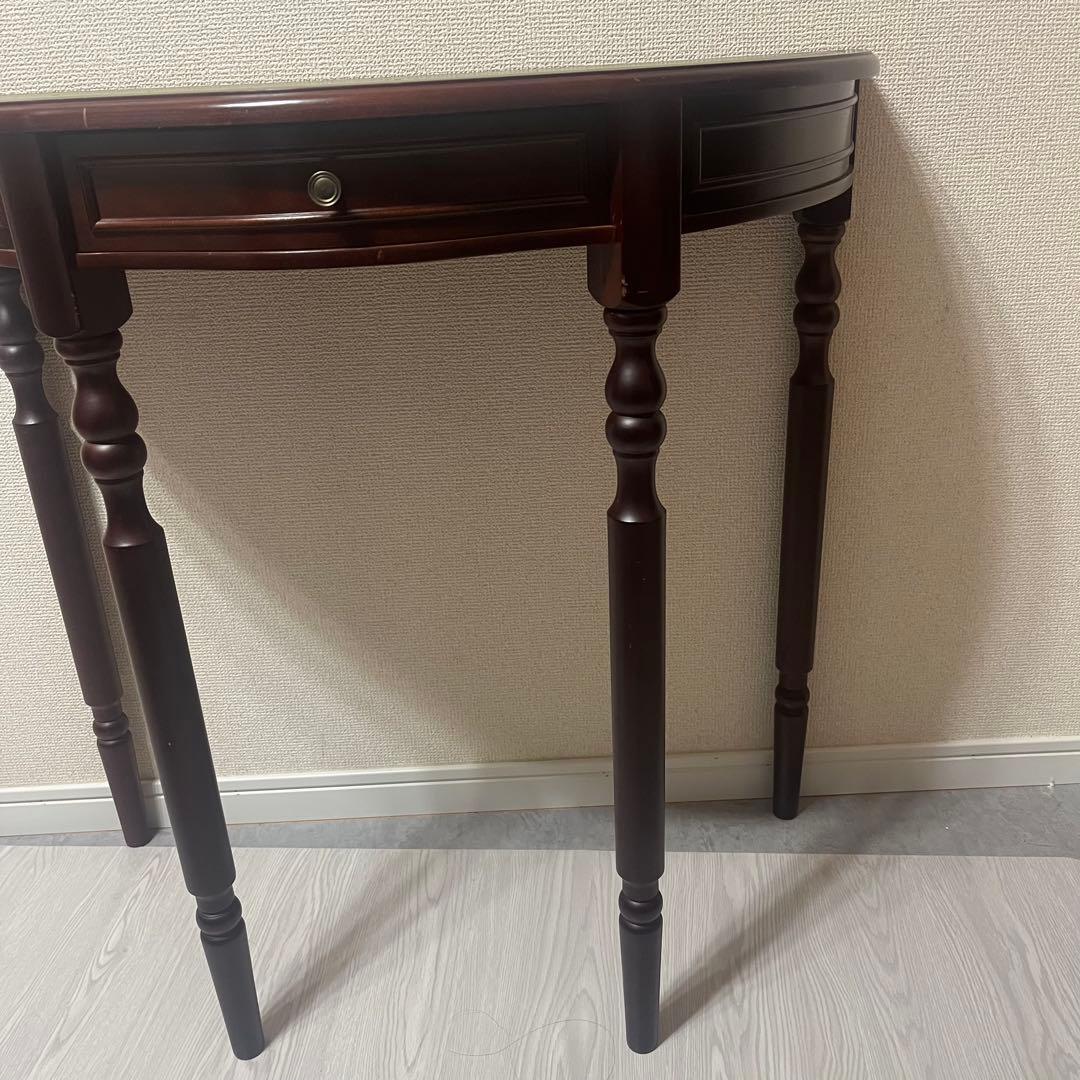 希少　イギリス　英国　アンティーク　ハーフムーンテーブル　コンソールテーブル