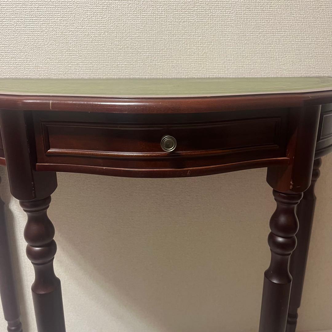 希少　イギリス　英国　アンティーク　ハーフムーンテーブル　コンソールテーブル