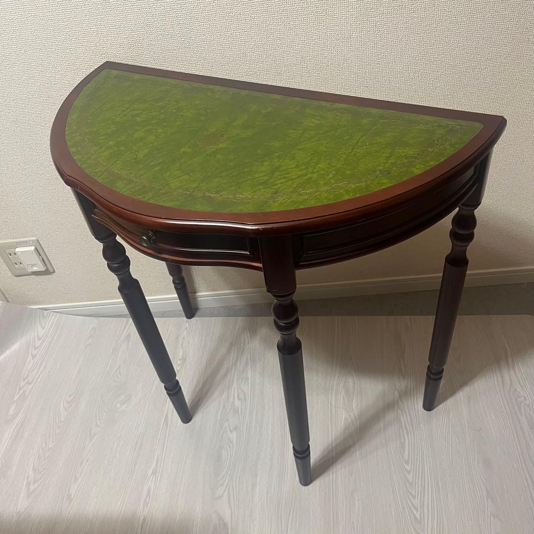 希少　イギリス　英国　アンティーク　ハーフムーンテーブル　コンソールテーブル