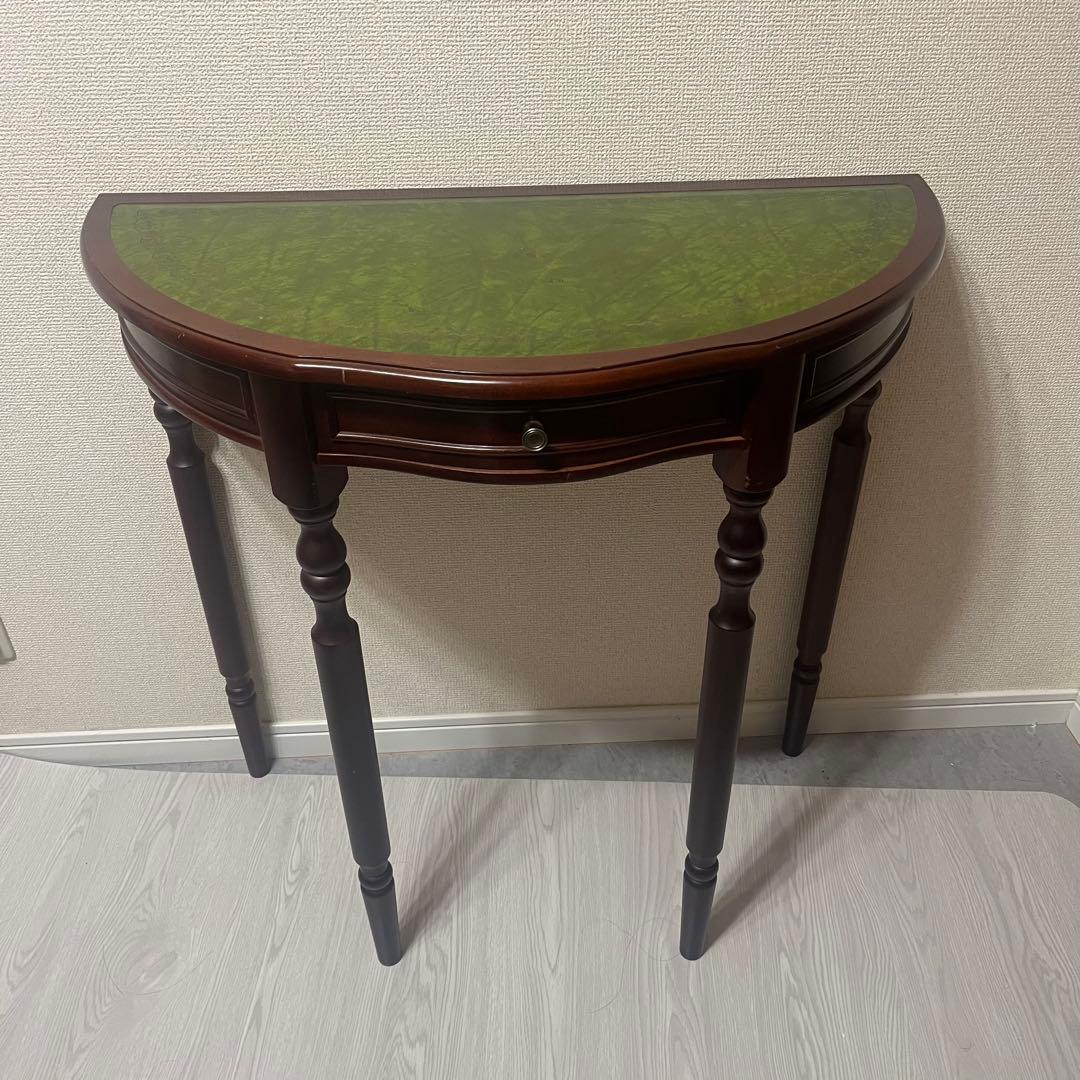 希少　イギリス　英国　アンティーク　ハーフムーンテーブル　コンソールテーブル