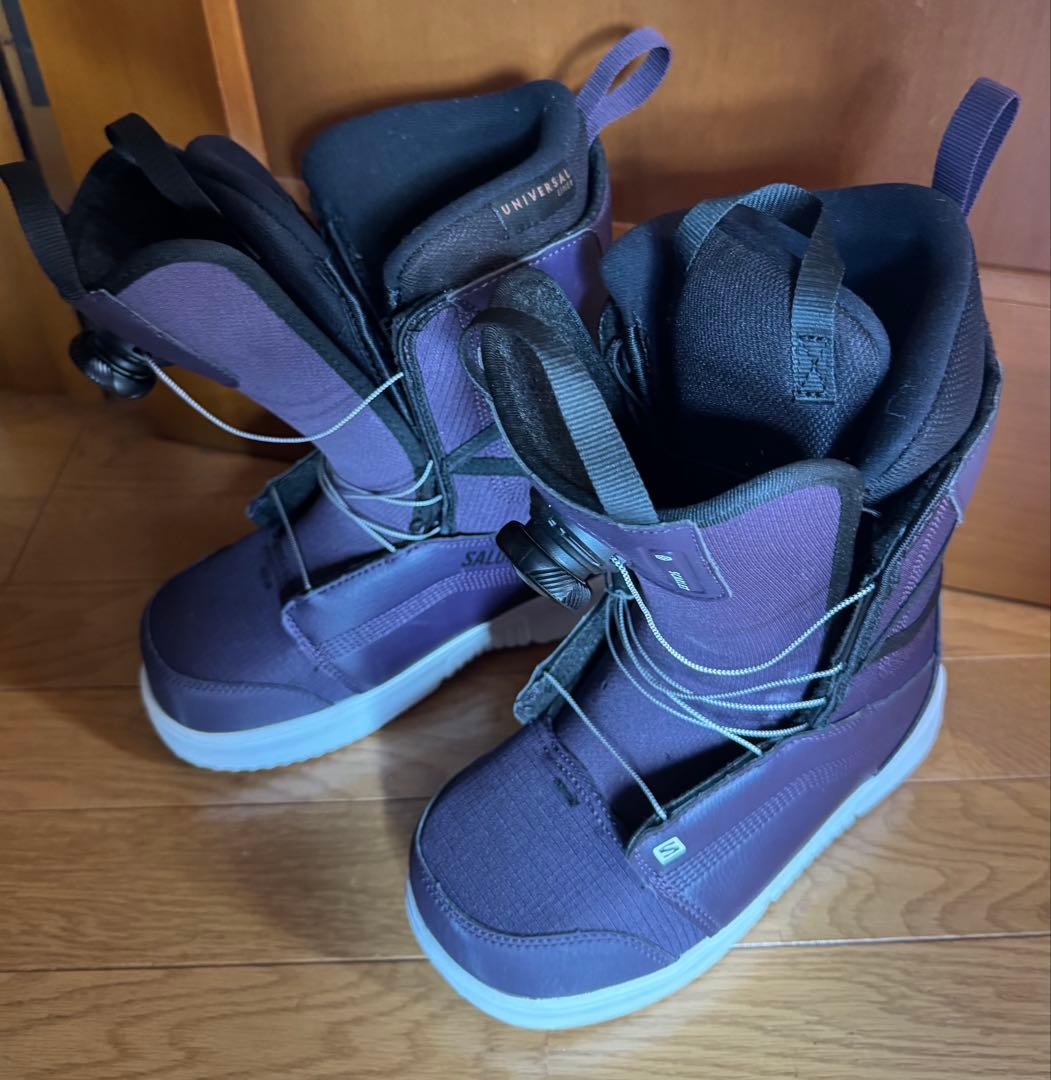 女性用スノーボードブーツ パープル　salomon 24.5センチ美品