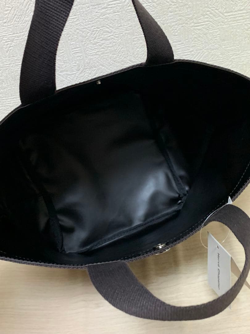 蓮*様 エルベシャプリエ 707c ノワール人気色モカ　舟形 トートバッグ M