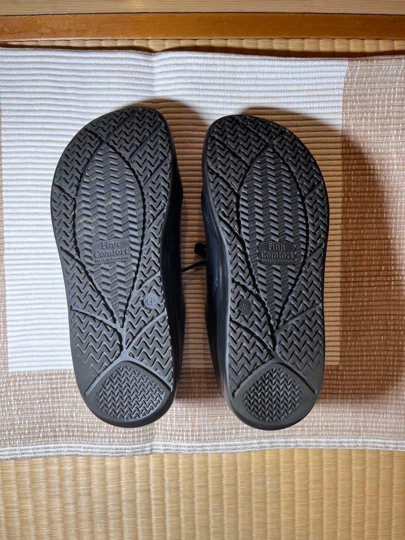 Finn Comfort ブラックレースアップシューズ