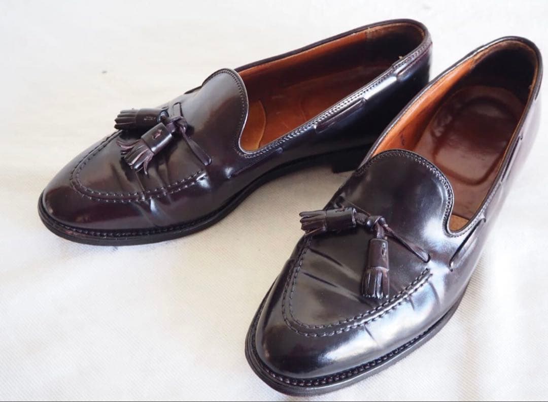 靴 Alden 563 Burgundy Cordvan tassel Loafer