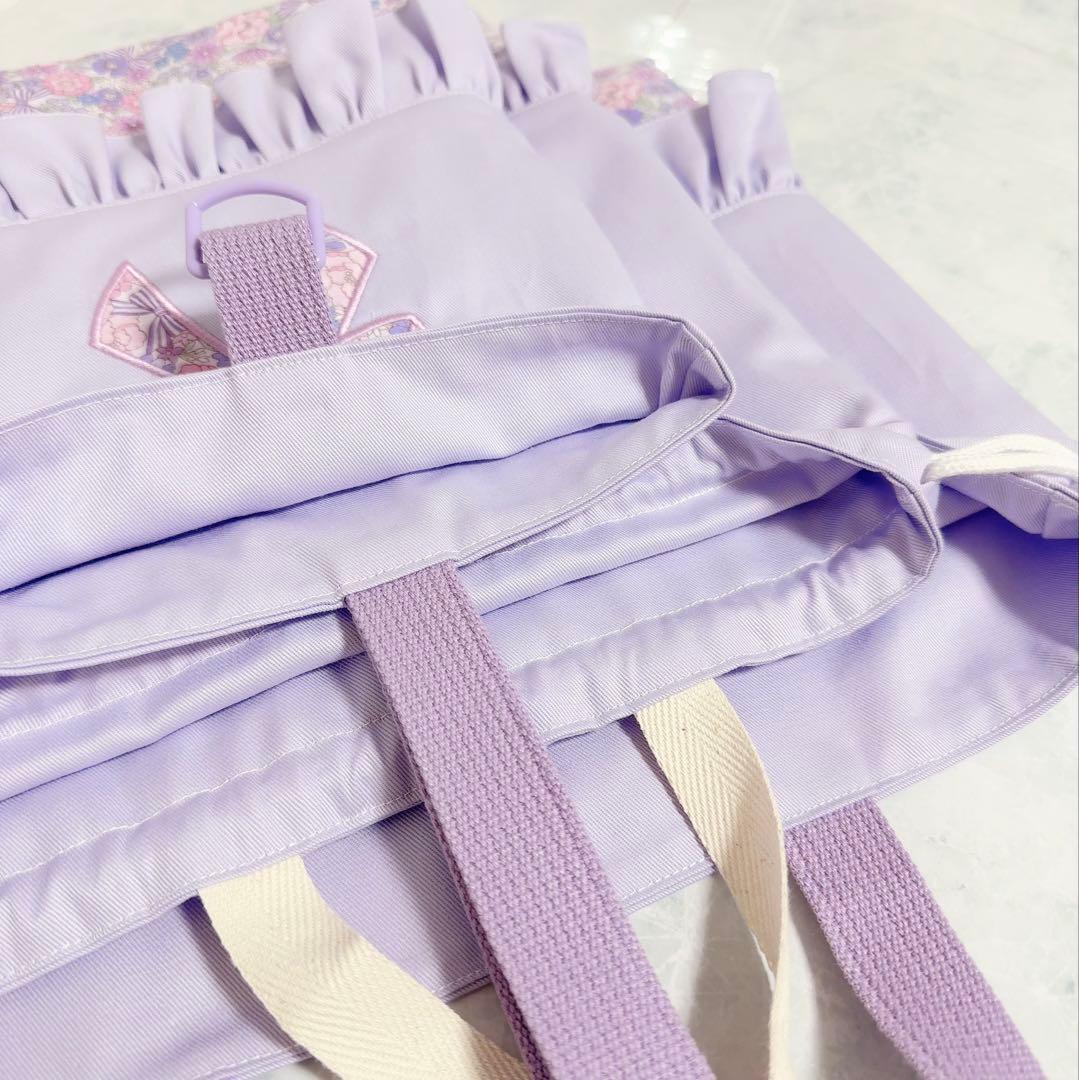 【完成品】 入園　入学　セット　レッスンバッグ　シューズバッグ　パープル　女の子