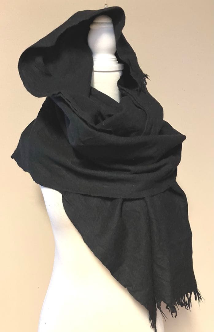 コムデギャルソンHOMME 縮絨ウールマフラー BLACK❣️