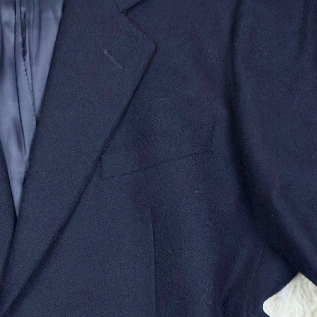 美品　エルメネジルドゼニア　ツイード　ヘリンボーン　紺ブレザー　貝ボタン　2XL