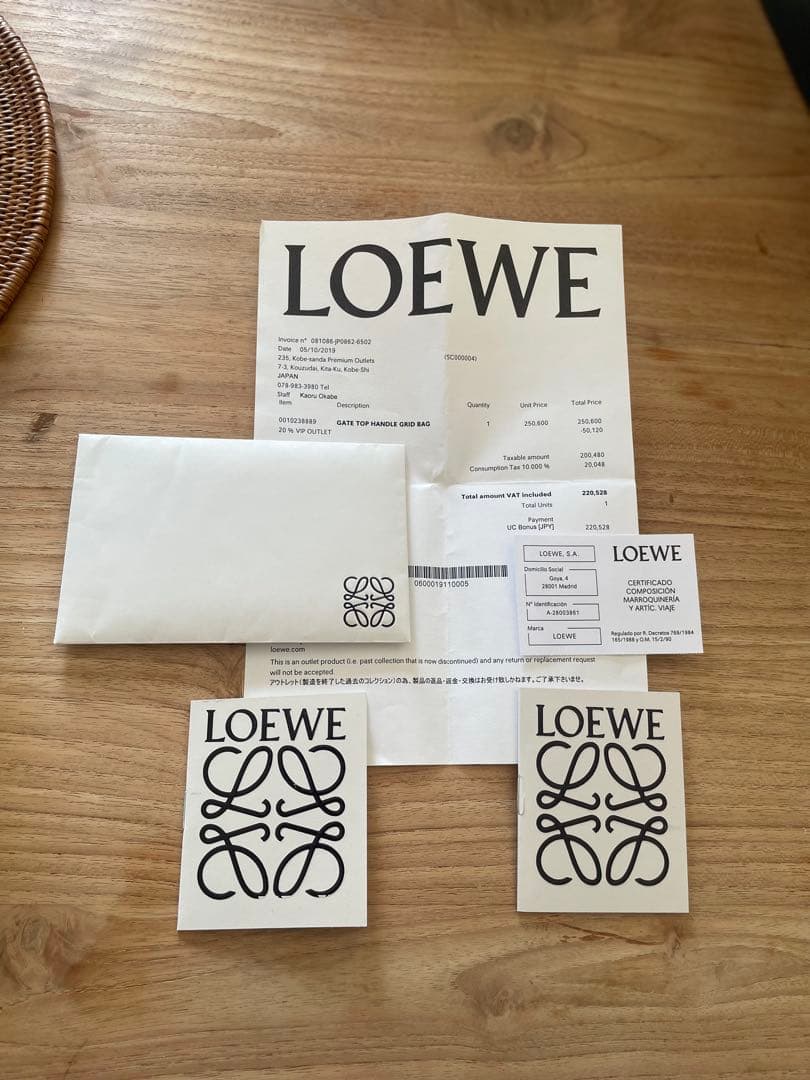 よる【ロエベ】GATE TOP HANDLE GRID BAG