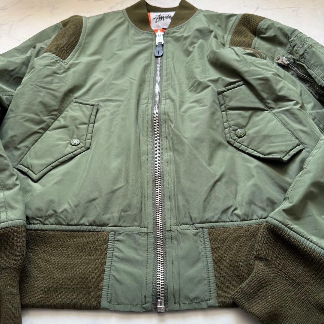 n35【STUSSY】MA-1 フライトジャケット ウィンドストッパー