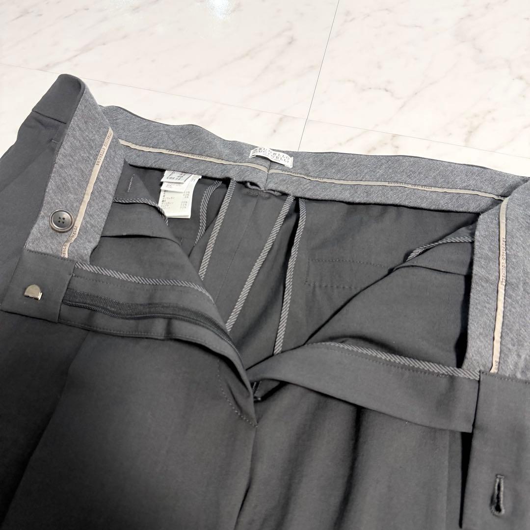 【美品】大きいサイズ ブルネロクチネリ XL スラックス パンツ 濃いグレー