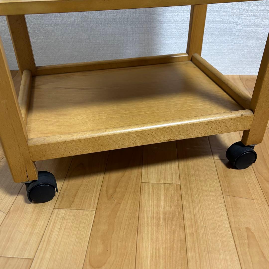 カリモク キッチンワゴン 拡張式 サイドテーブル