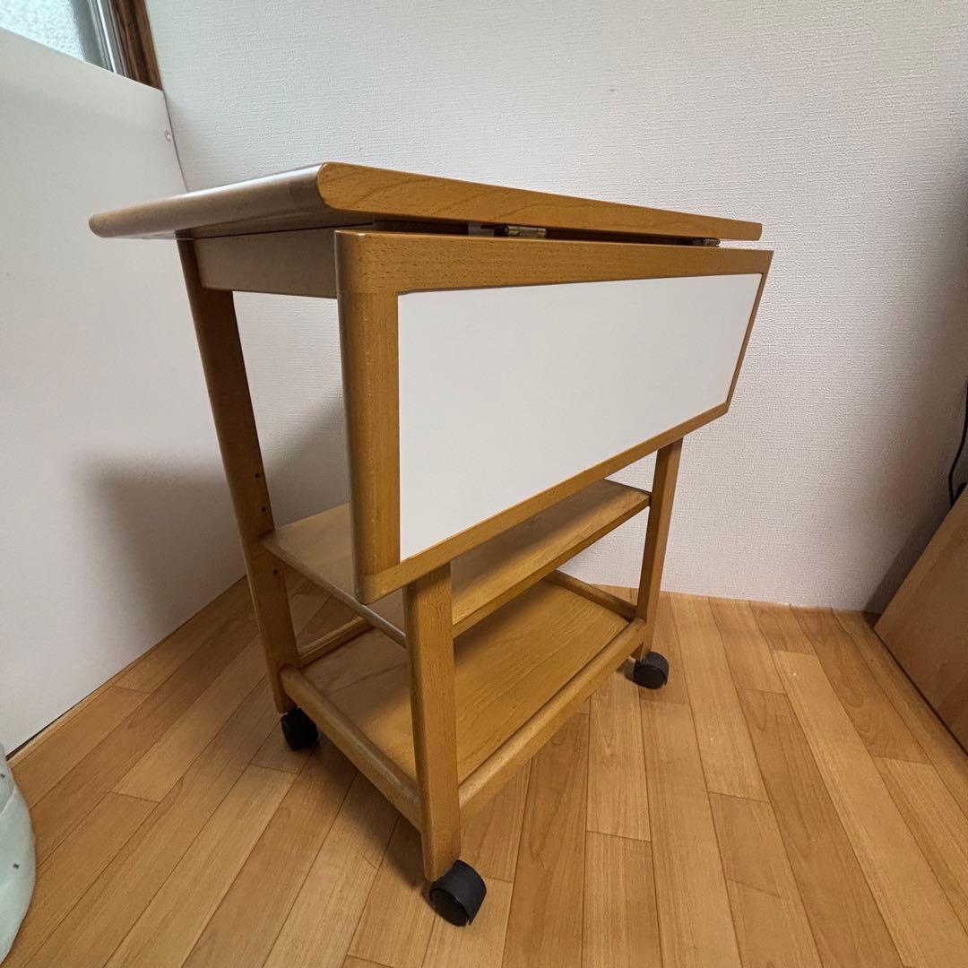 カリモク キッチンワゴン 拡張式 サイドテーブル