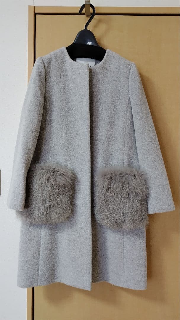 アナイ アンゴラノーカラーコート