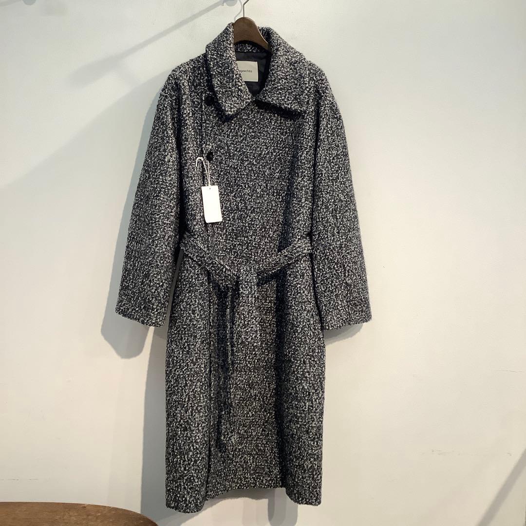⭐️新品⭐️tageechita ミックスカラーブークレウール ラペルロングコートM