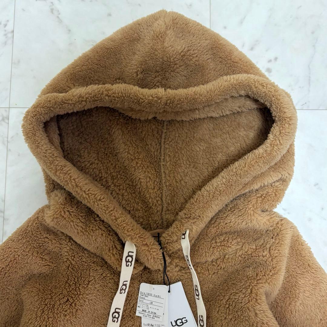 新品タグ付きUGG ボア モコモコ フード付き ワンピース キャメル 大きい L