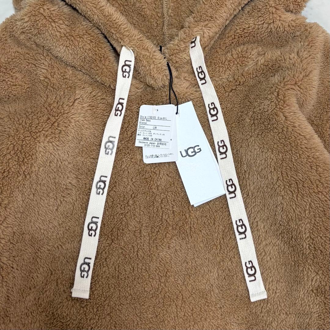 新品タグ付きUGG ボア モコモコ フード付き ワンピース キャメル 大きい L