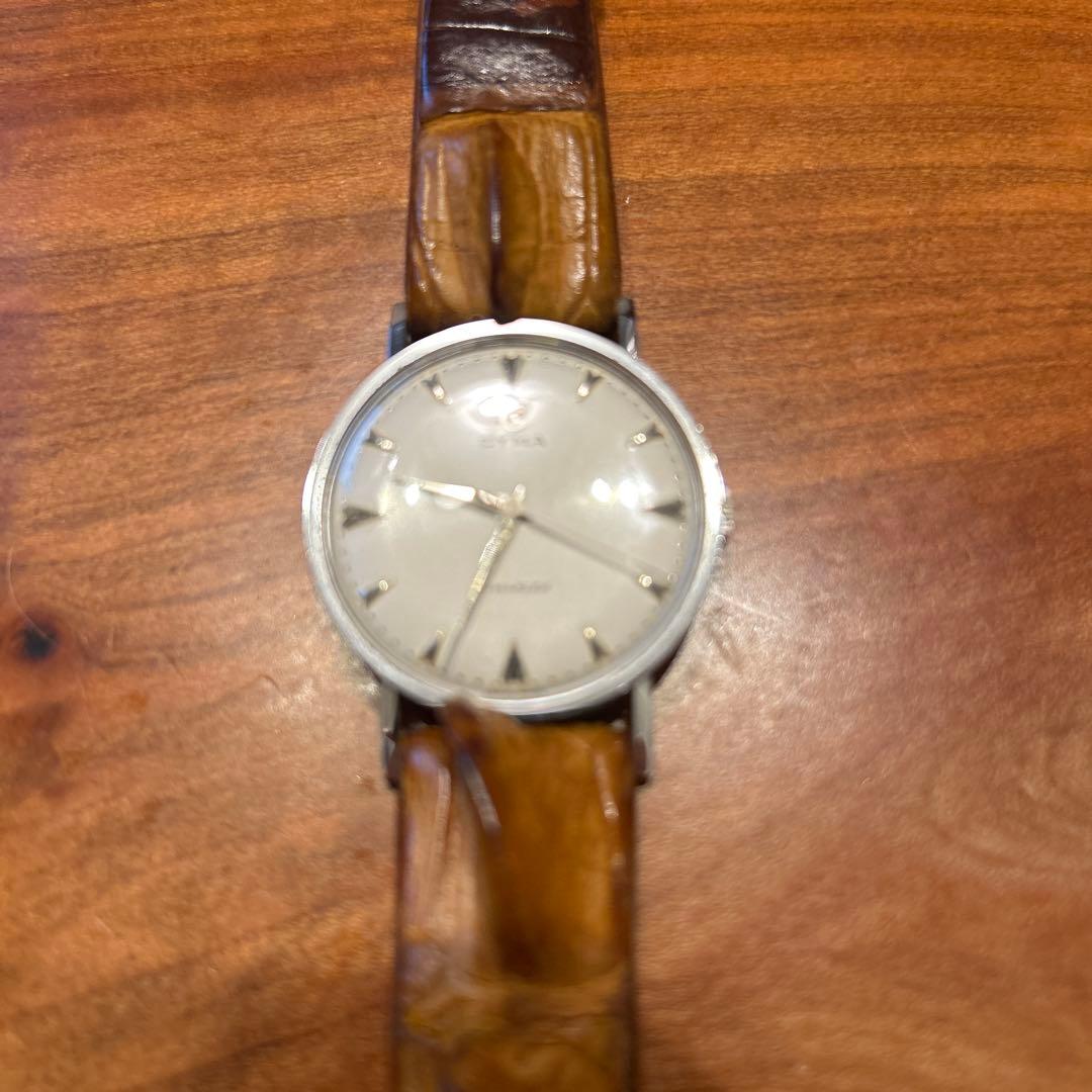 あ*ー様 CYMA 手巻き時計 シルバー/ブラウン