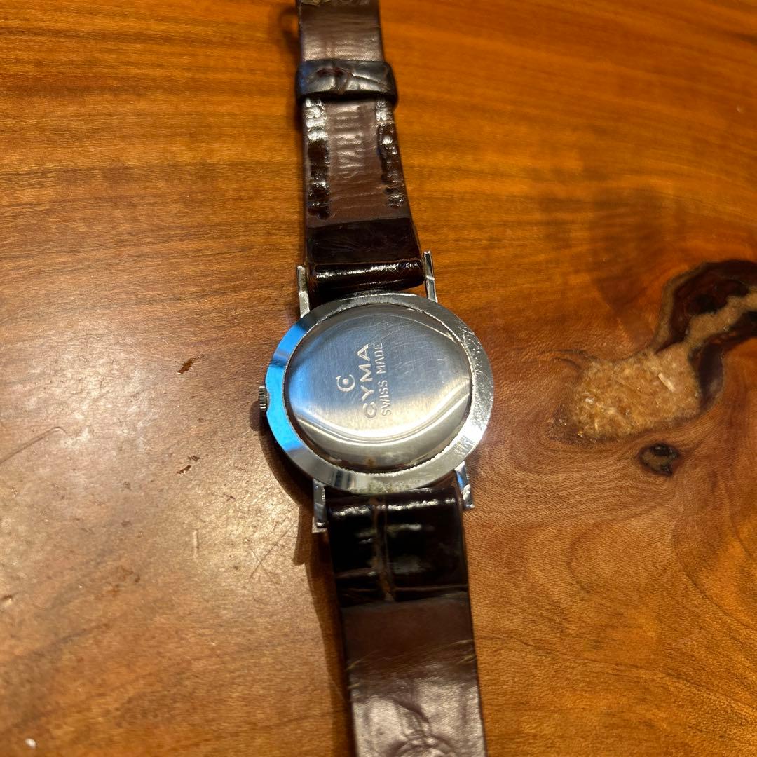 あ*ー様 CYMA 手巻き時計 シルバー/ブラウン