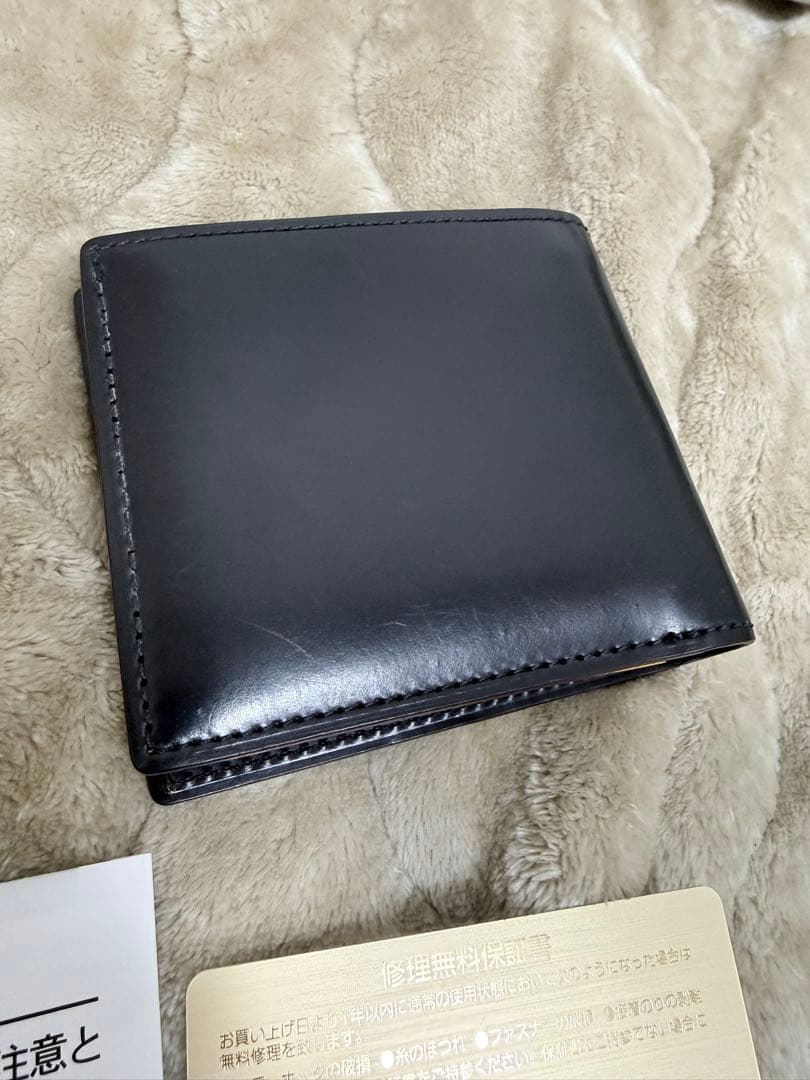 Ganzo シェルコードバン2 ケース 二つ折り財布 レザー ブラック