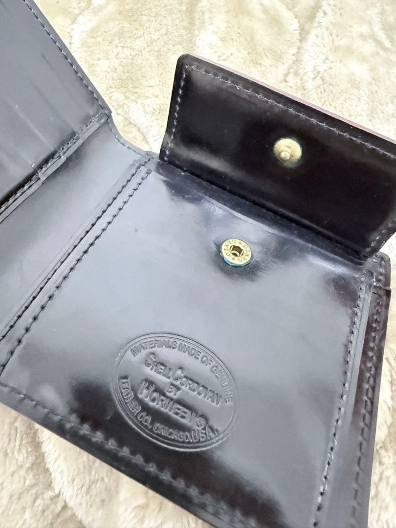 Ganzo シェルコードバン2 ケース 二つ折り財布 レザー ブラック