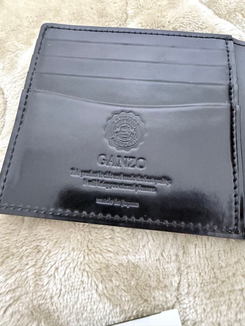 Ganzo シェルコードバン2 ケース 二つ折り財布 レザー ブラック
