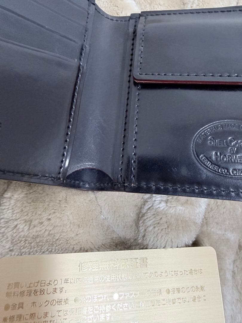 Ganzo シェルコードバン2 ケース 二つ折り財布 レザー ブラック