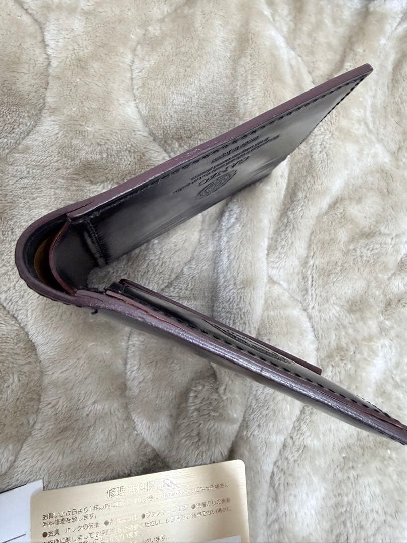 Ganzo シェルコードバン2 ケース 二つ折り財布 レザー ブラック