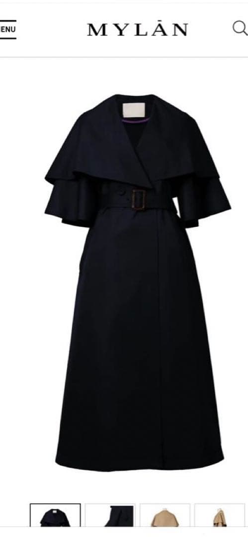 お値下げ中！MYLAN ベルスリーブトレンチコート　ミッドナイトブルー