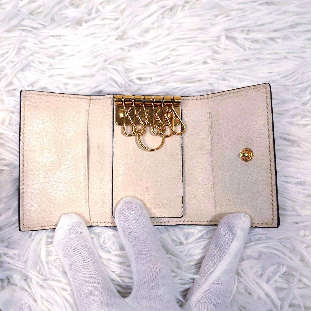 【美品】グッチ キーケース 6連 GGスプリーム GGマーモント レザー PVC