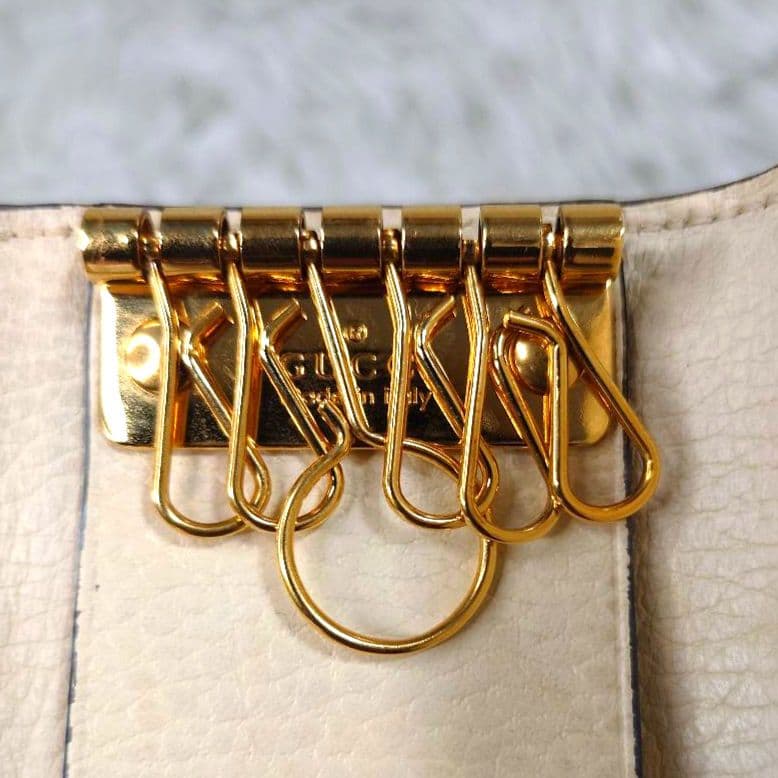 【美品】グッチ キーケース 6連 GGスプリーム GGマーモント レザー PVC