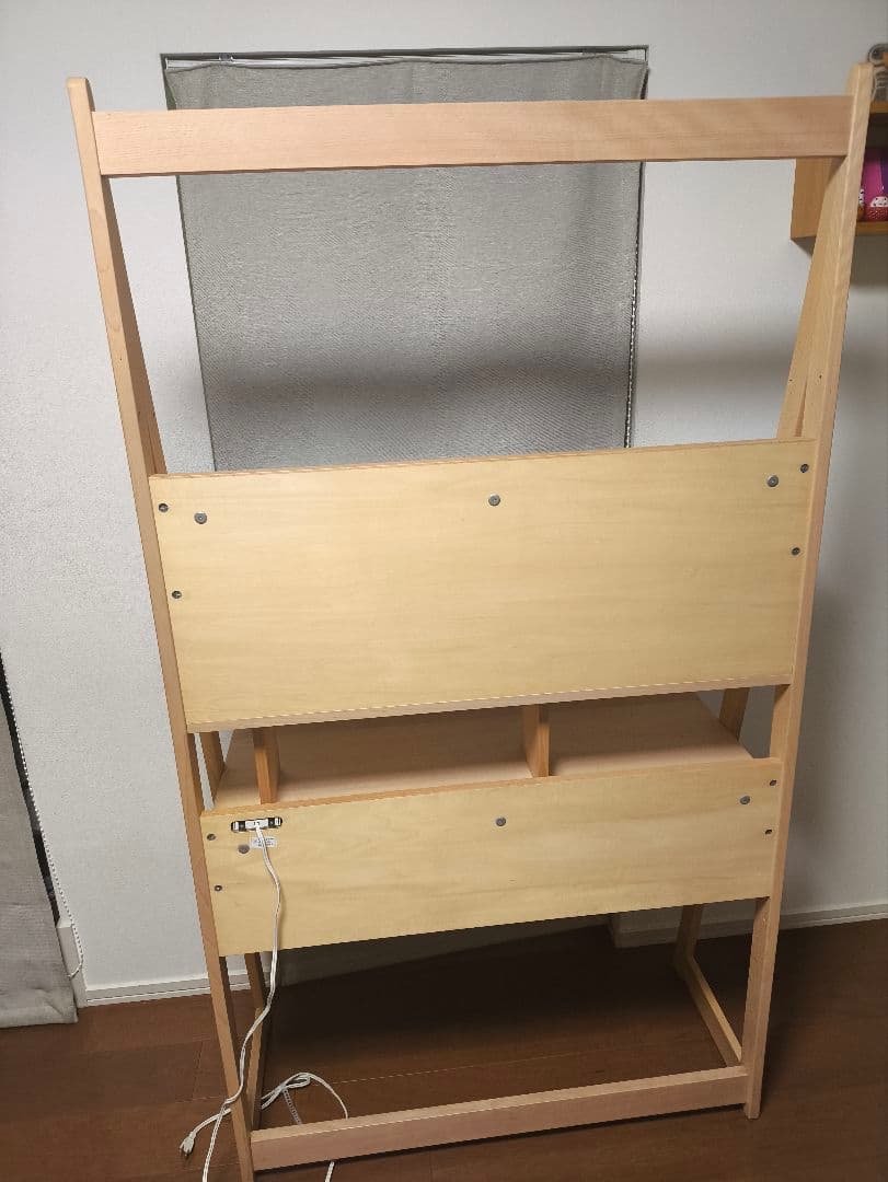 ナチュラルウッド パソコンデスク 引き出し付き 日進木工