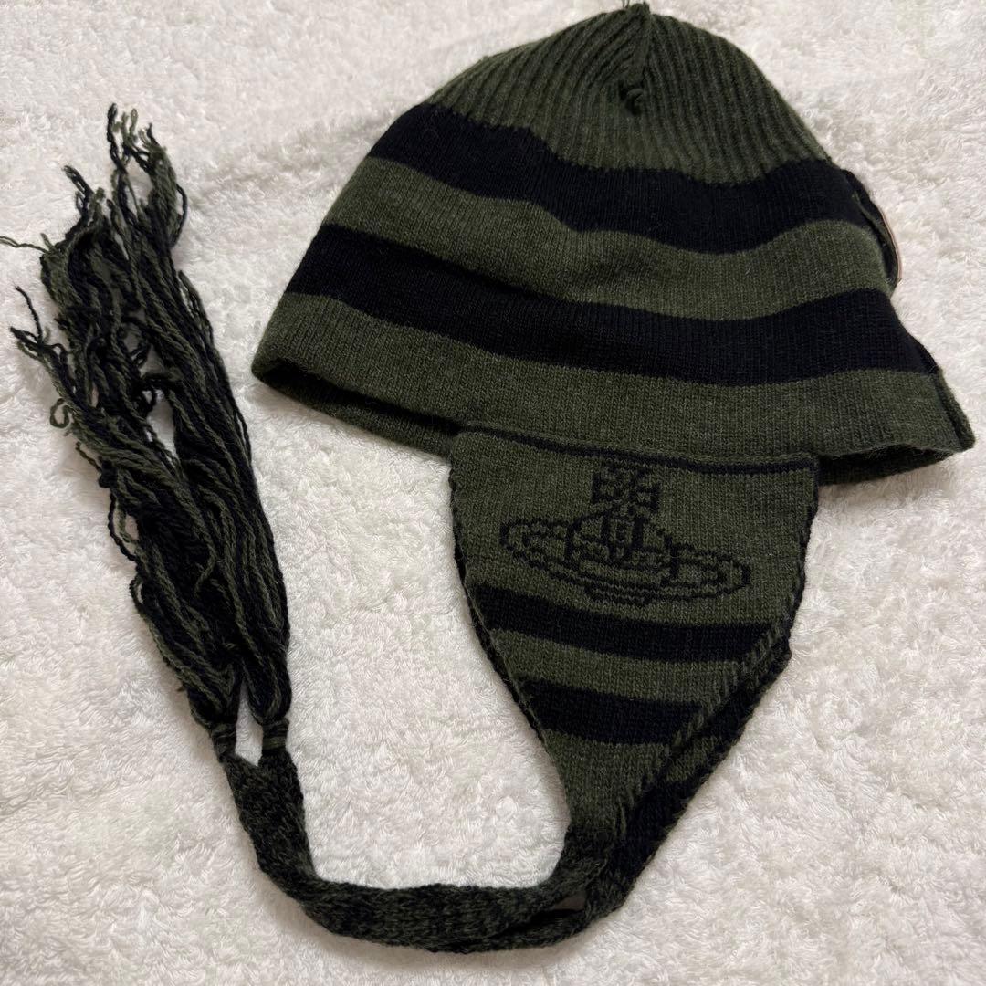 美品 希少 Vivienne Westwood ニット帽 オリーブグリーン