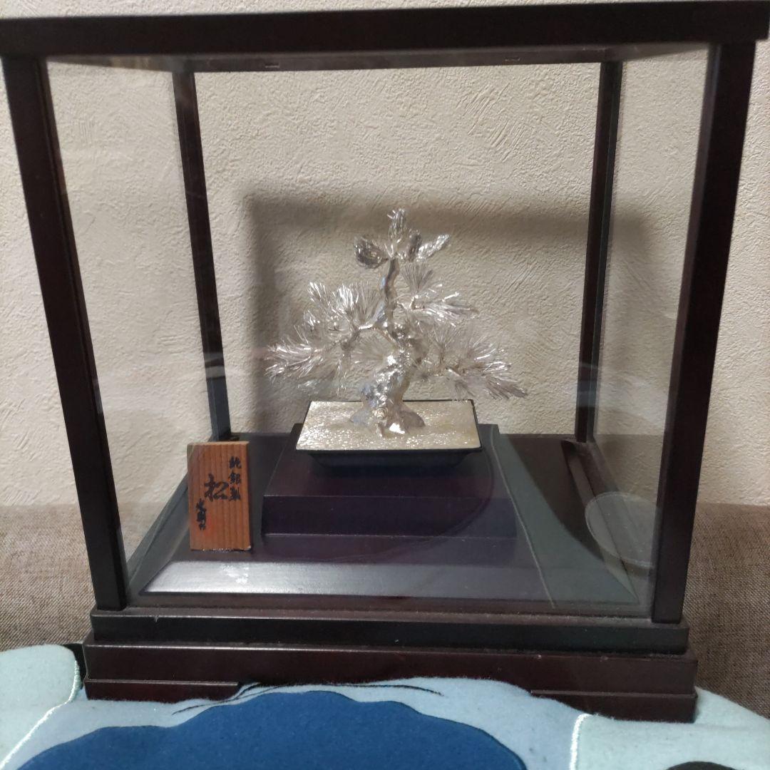 ト*！様 光則作　純銀製 松と竹の置物　2点セット