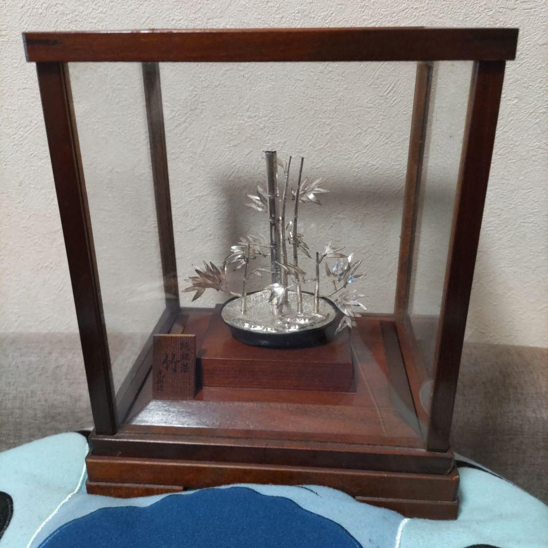 ト*！様 光則作　純銀製 松と竹の置物　2点セット