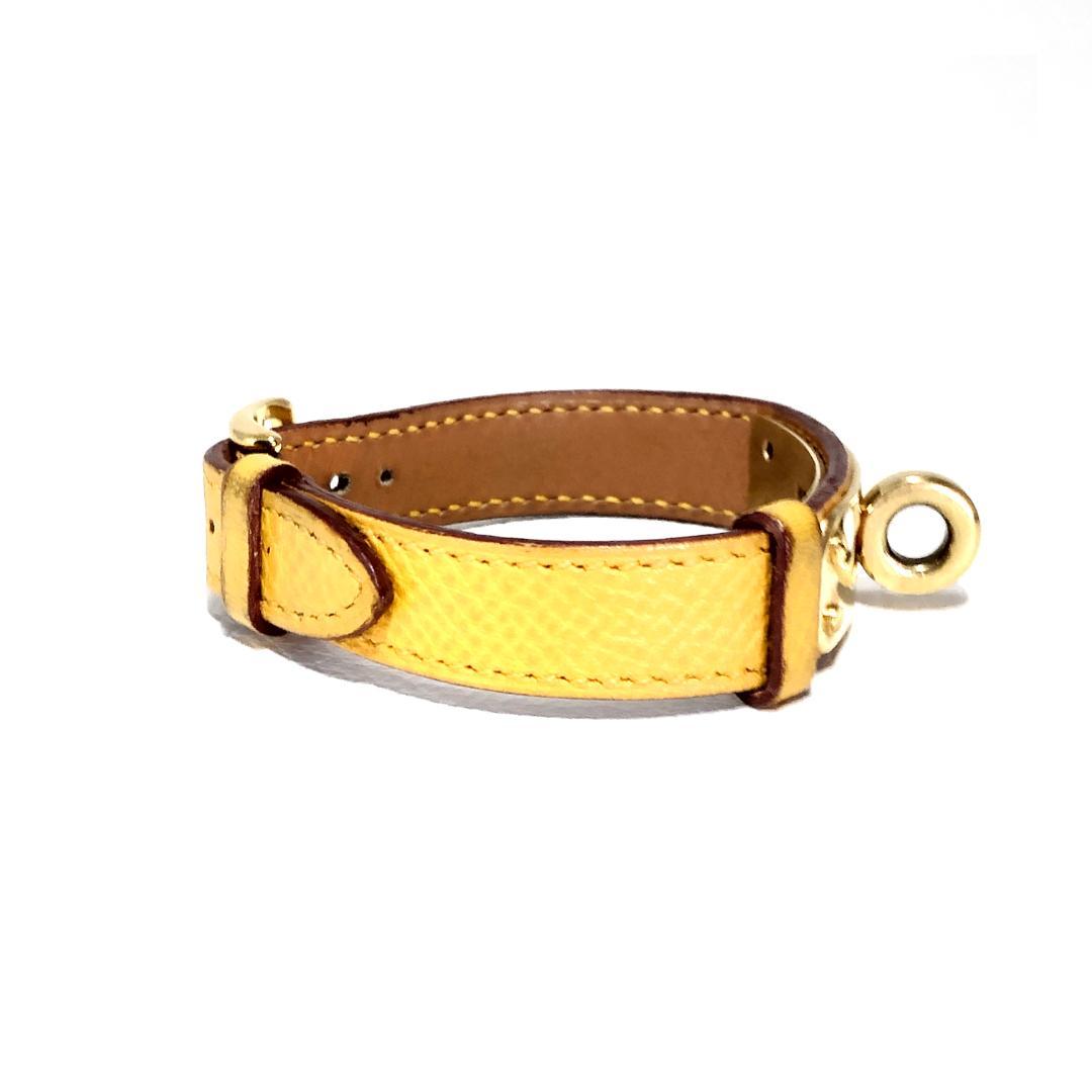 エルメス／ケリー用 替え革ベルト レザー イエロー／純正尾錠 GP