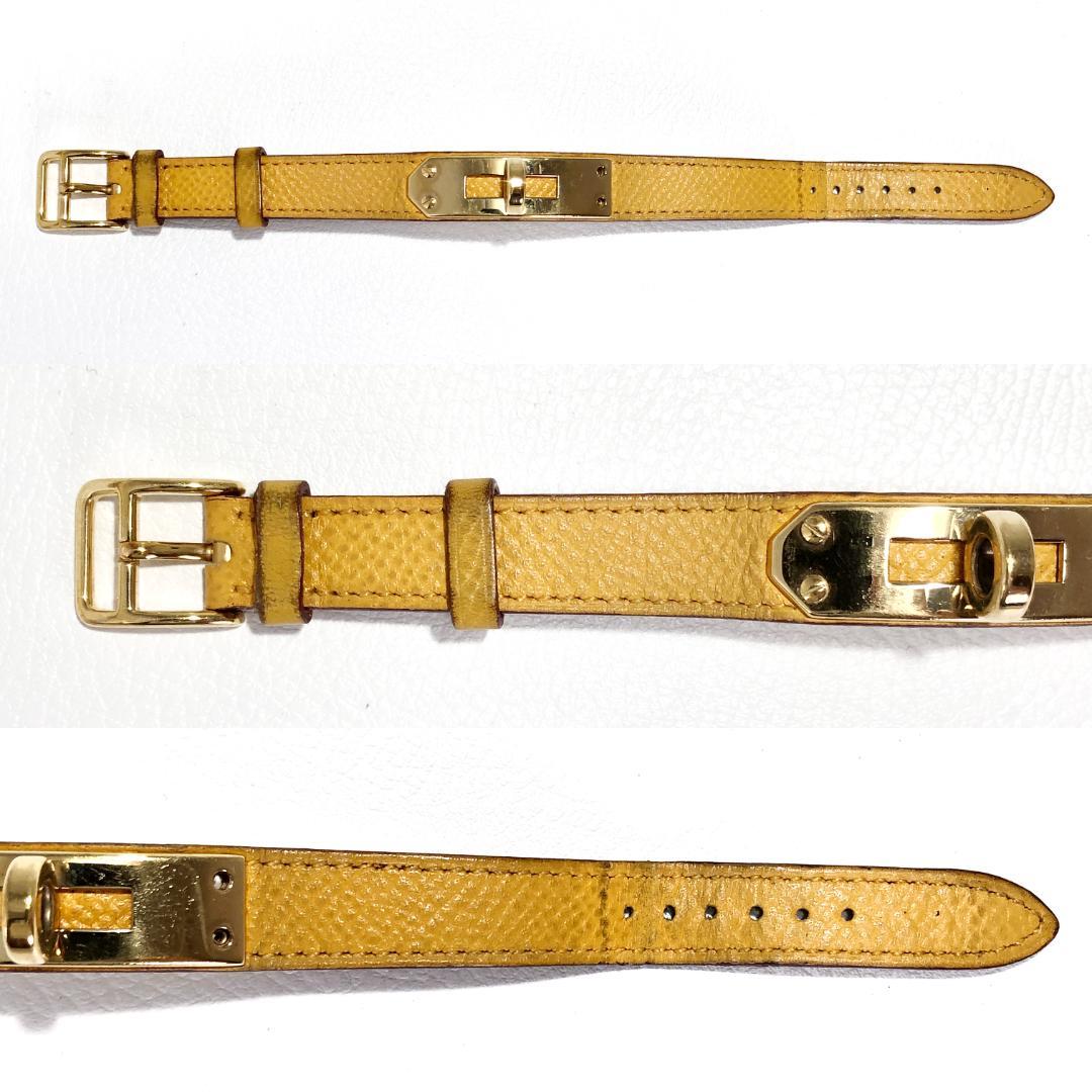 エルメス／ケリー用 替え革ベルト レザー イエロー／純正尾錠 GP
