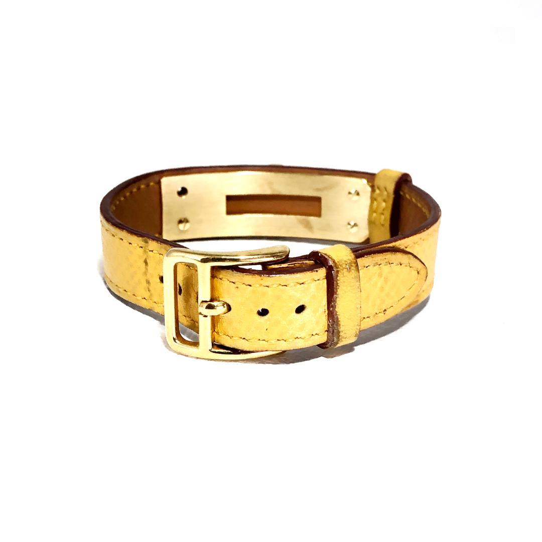 エルメス／ケリー用 替え革ベルト レザー イエロー／純正尾錠 GP