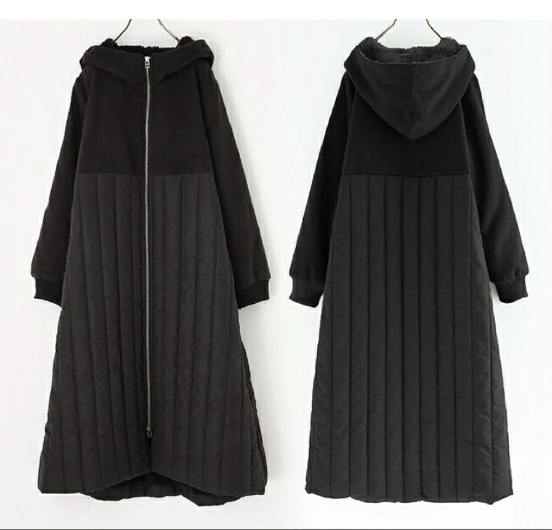 オシャレウォーカー　kOhAKU『異素材切替キルティングコート』サイズ2