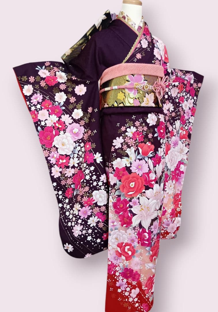 成人式　振袖フルセット　紫　卒業式　前撮り　週末SALE