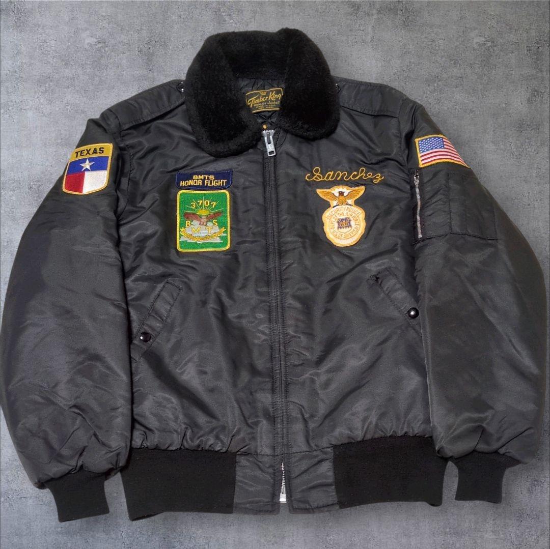 70s USA製 ティンバーキング B-15 フライトジャケット 刺繍 ワッペン